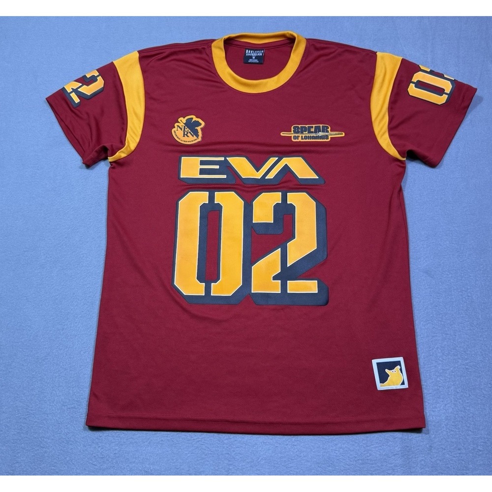 BoxLunch Evangelion EVA Unit 02 Jersey Mens M Asuka NERV Anime Shirt Red